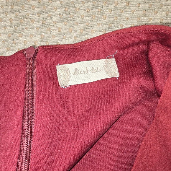 Altar’d State Burgundy Dress Large. Long Sleeve Boho Flowy - Picture 8 of 9